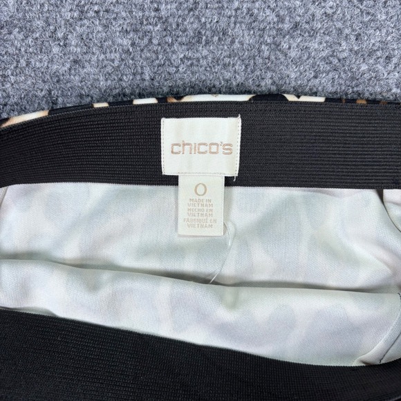 Chico's Leopard Scuba Pencil Skirt Women Size 0 Tan Brown Animal Print NWT - Picture 3 of 8